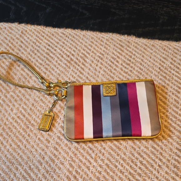 Coach Colorful Striped‎ Wristlet - Picture 1 of 6
